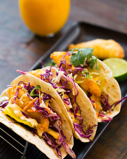 Prawn Tacos (3) (no chips)